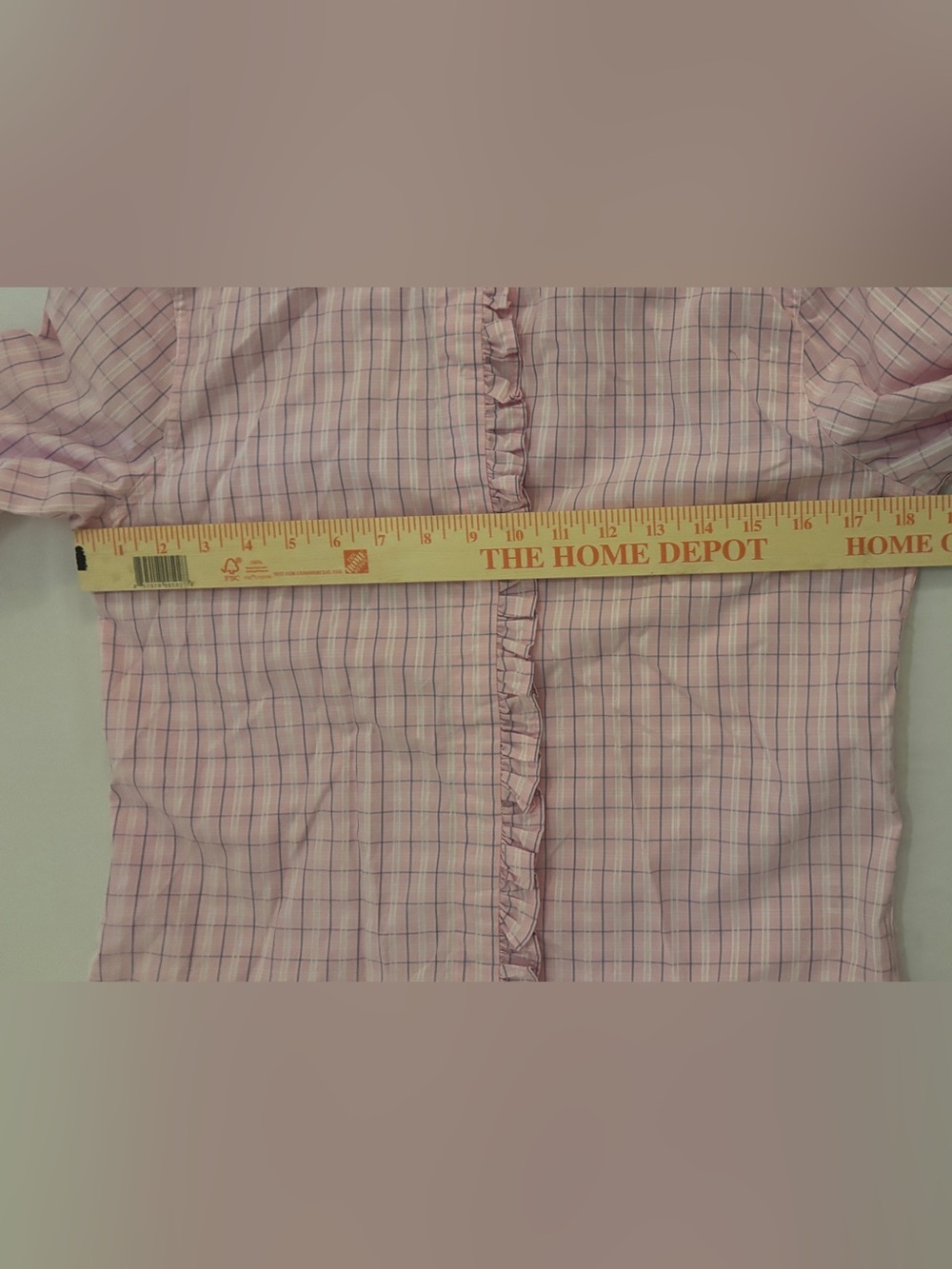 Double R by Ravi Ratan Pink Floral Ruffle Button-Down Shirt Women’s Med - Picture 10 of 15